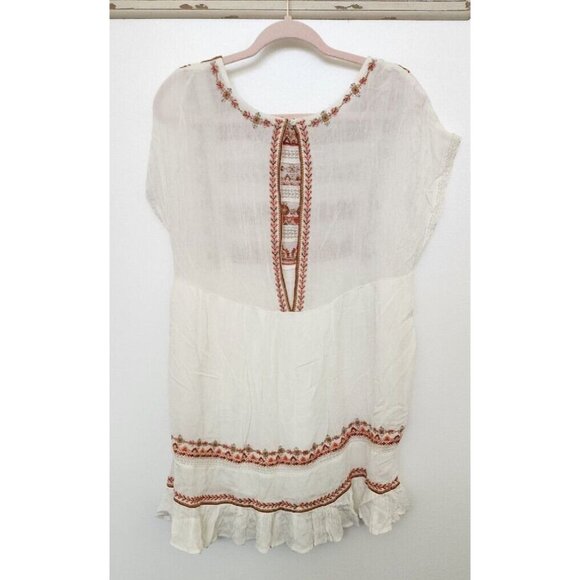 Free People Mini Dress Sunrise Wanderer Boho Tribal Pattern w/ Pockets Small - Picture 7 of 13